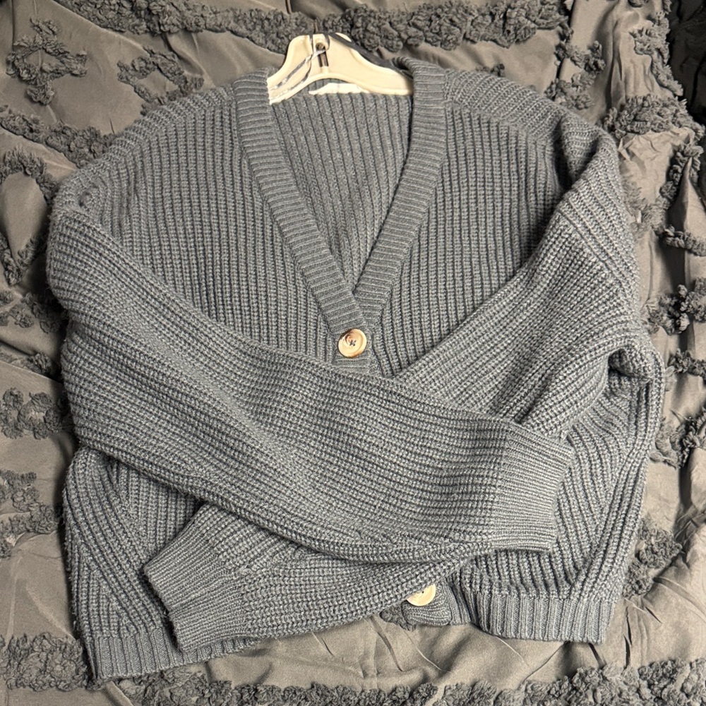 Bluenotes Charcoal Ribbed Cardigan